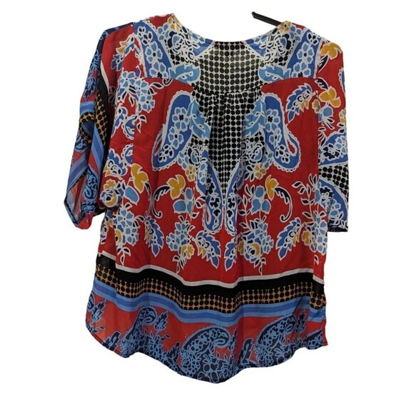 One World Live Let Live Top Womens Size Medium boho cottage hippie - Picture 2 of 8